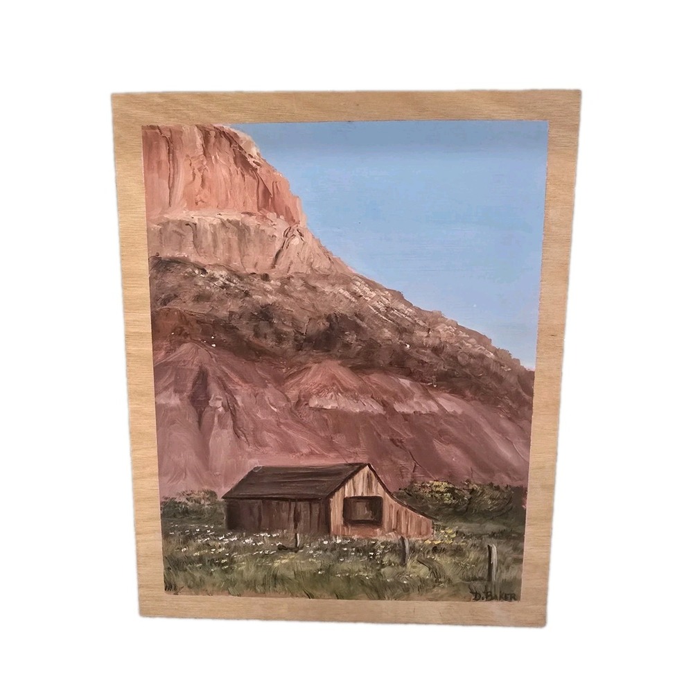 Vintage Walt D Baker Art Studio Capitol Reef National Park Oil Painting Signed